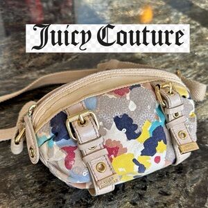 Vintage Juicy Couture Y2K Color Splash Embellished Strappy Barrel Baguette Bag